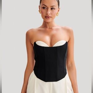 Black and White Corset Top